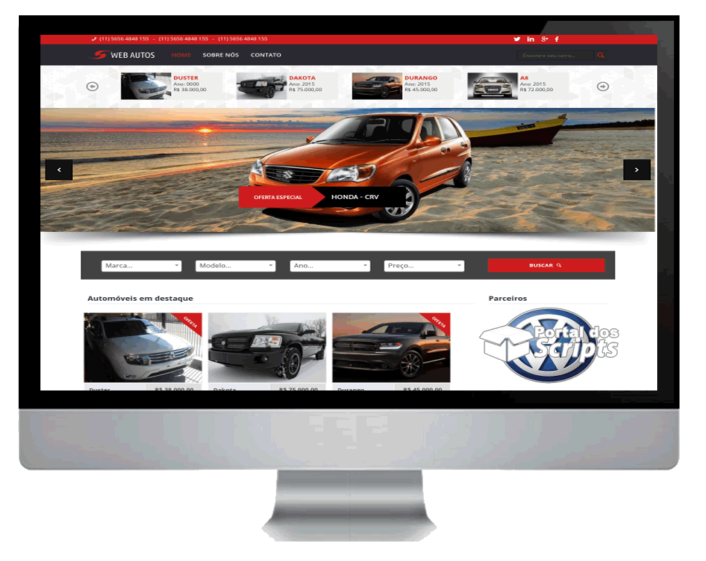 Cod.041 - LOJA RED De Veículos - Web Autos (Licença De Uso) Portal Dos Scripts | Os Melhores Scripts Estão Aqui!