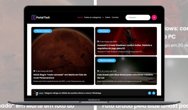 Cód.096 - Template Blog Portal Tech 100% Editável Portal Dos Scripts | Os Melhores Scripts Estão Aqui!